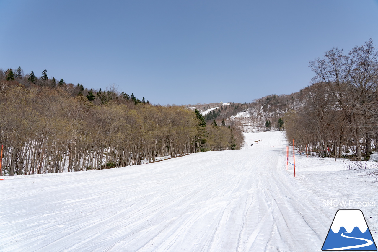 キロロリゾート｜初夏の陽気に耐えて、何とかGWまで持ってくれたキロロの雪…。さぁ、キロロゴンドラに乗って、山頂から山麓まで続く全長4,000ｍ超のロングランを楽しみましょう！